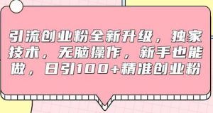 新手引流吸粉，独家技术，无脑操作，日引 100+ 精准创业粉-趣丸网